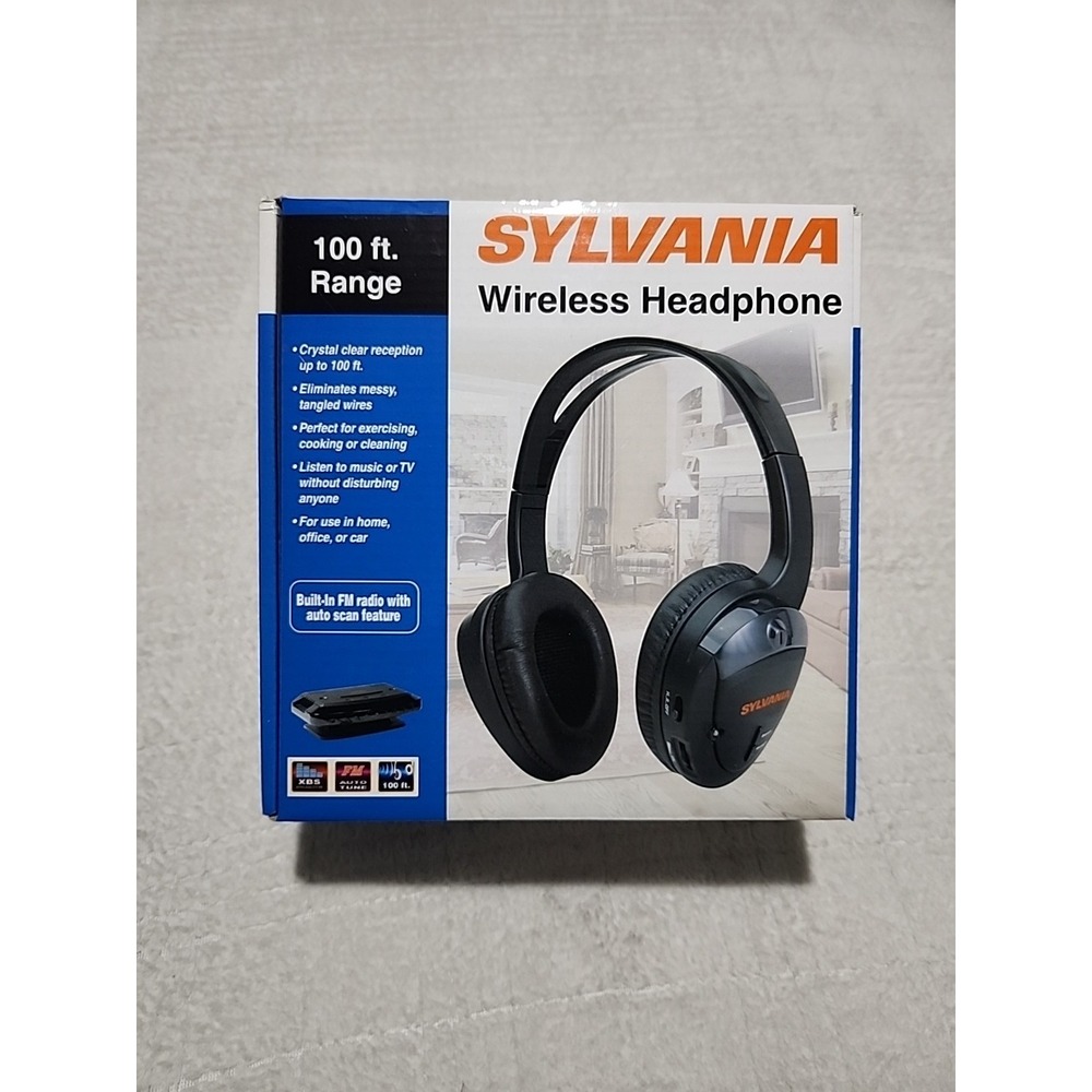 Sylvania Wireless‎ Headphones, w/ FM Radio, 100 Ft. Range - New